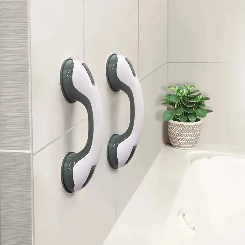 Bathroom Suction Grab Bar – lockable mounting, non-slip grip