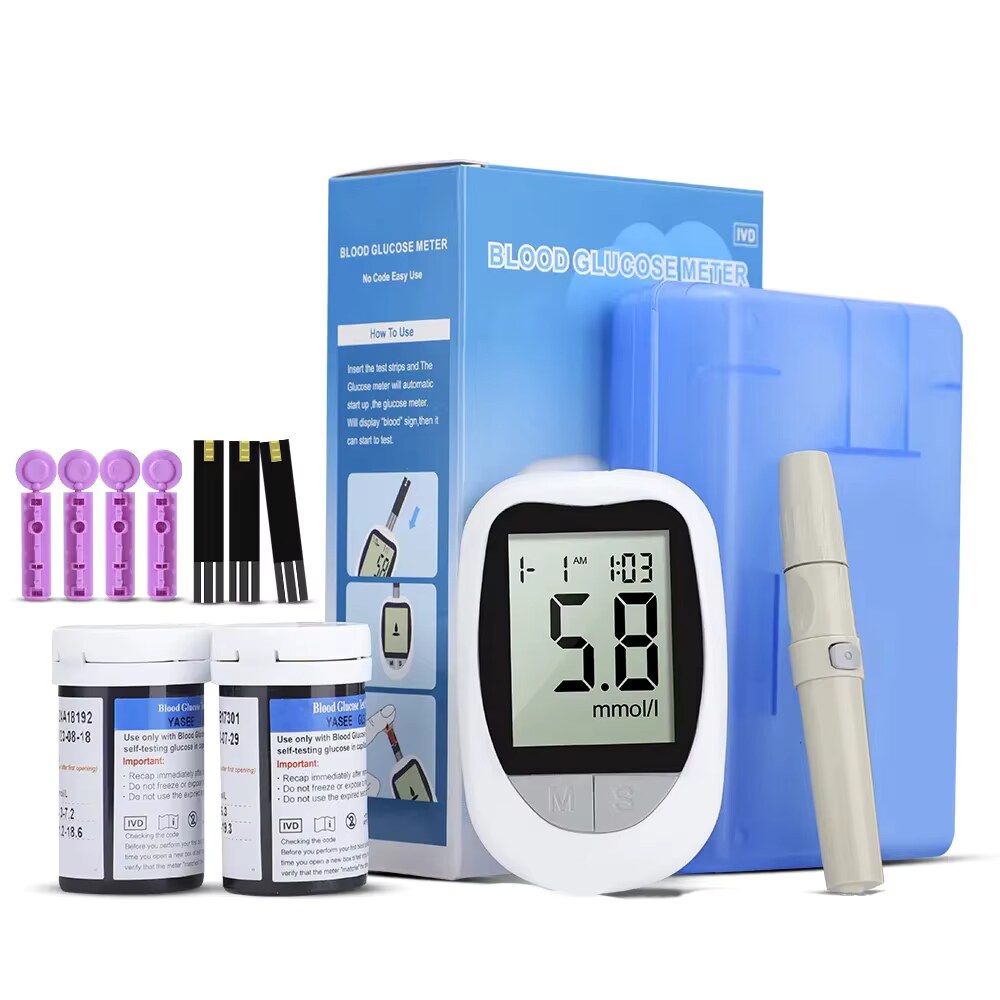 Blood Glucose Meter Kit – 50 Test Strips and Lancets, 7-Second Results