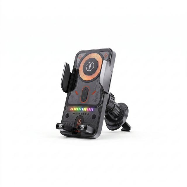Car Phone Mount – 15W wireless charging, motorised arms, auto rotation