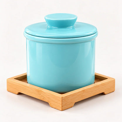 Ceramic Butter Dish – water-sealed lid, keeps fresh, three colours