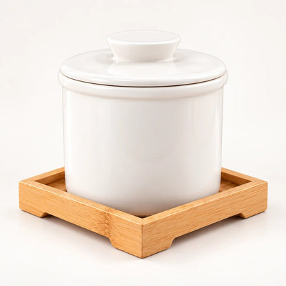 Ceramic Butter Dish – water-sealed lid, keeps fresh, three colours