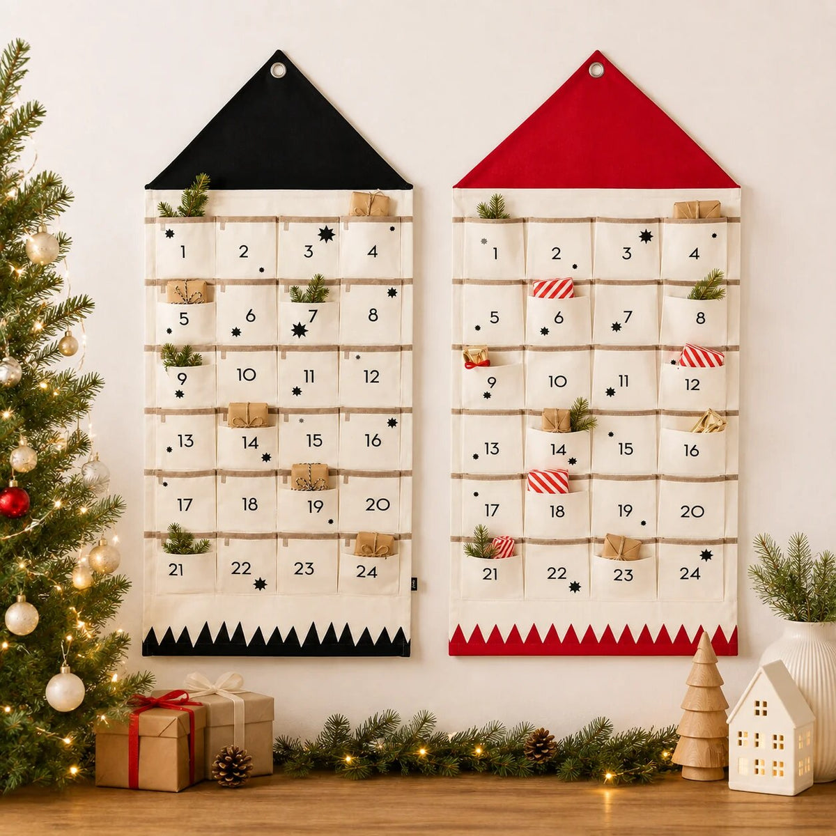 Christmas Advent Calendar – fabric design, 24 pockets