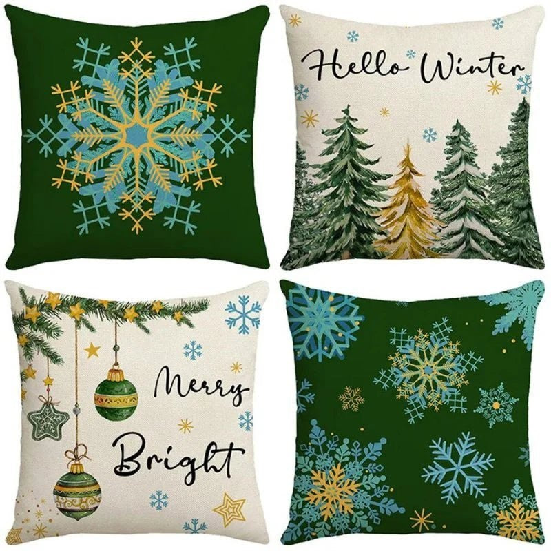 Christmas Cushion Covers, Set of 4