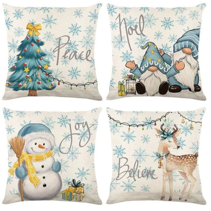 Christmas Cushion Covers, Set of 4