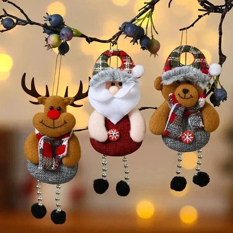 Christmas Fabric Ornaments – four festive character hangers