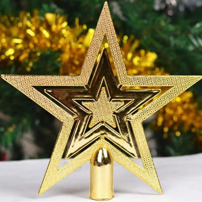 Christmas Star Tree Topper – textured plastic, three colours