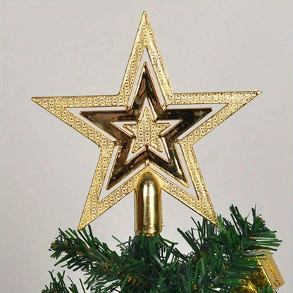 Christmas Star Tree Topper – textured plastic, three colours