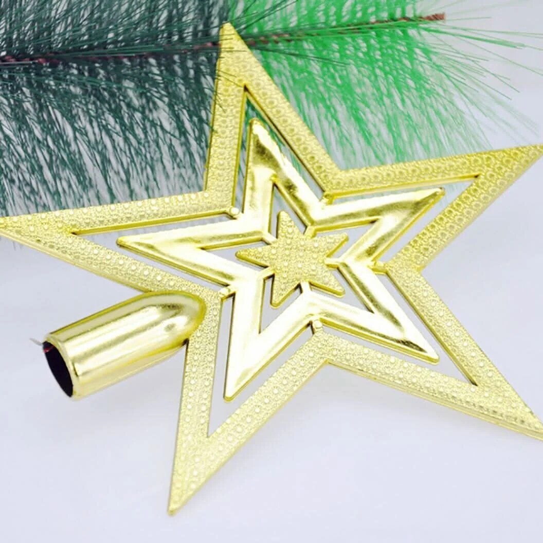 Christmas Star Tree Topper – textured plastic, three colours