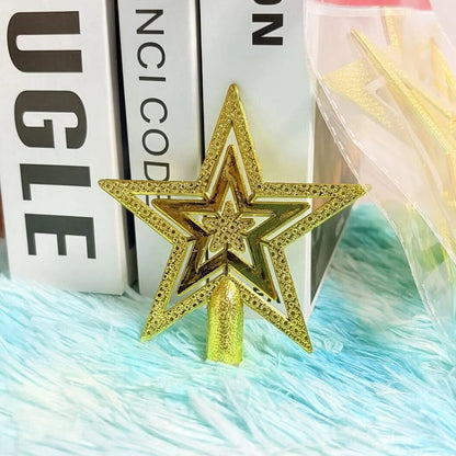 Christmas Star Tree Topper – textured plastic, three colours