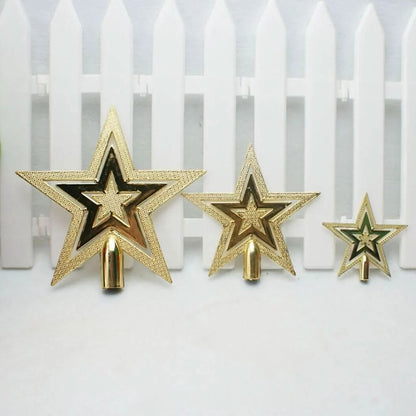 Christmas Star Tree Topper – textured plastic, three colours