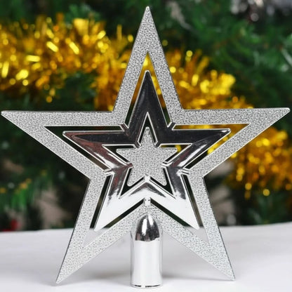 Christmas Star Tree Topper – textured plastic, three colours