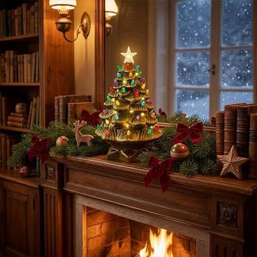 Christmas Tree Light – miniature, nostalgic resin, four star colours