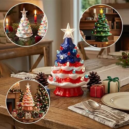 Christmas Tree Light – miniature, nostalgic resin, four star colours