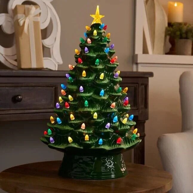 Christmas Tree Light – miniature, nostalgic resin, four star colours