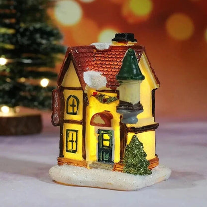 Christmas Village – LED-lit miniature buildings, warm light