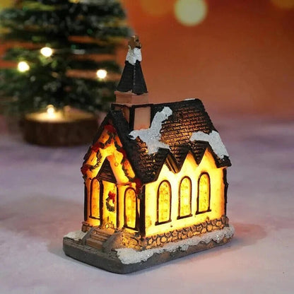 Christmas Village – LED-lit miniature buildings, warm light