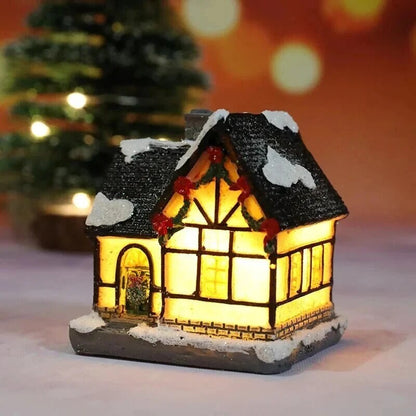 Christmas Village – LED-lit miniature buildings, warm light