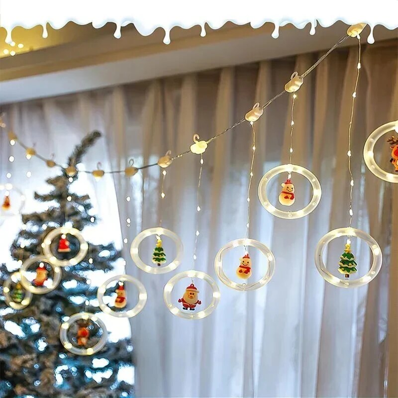 Christmas Window LED Garland – warm light, ten figures