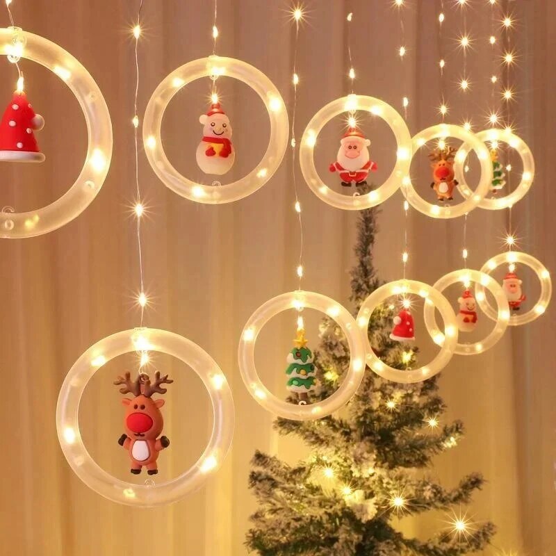 Christmas Window LED Garland – warm light, ten figures