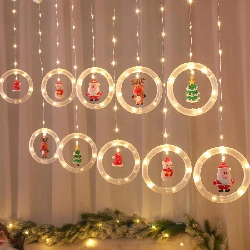 Christmas Window LED Garland – warm light, ten figures