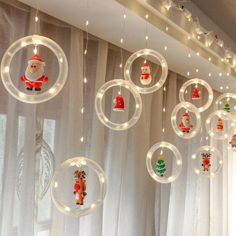 Christmas Window LED Garland – warm light, ten figures