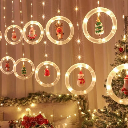 Christmas Window LED Garland – warm light, ten figures