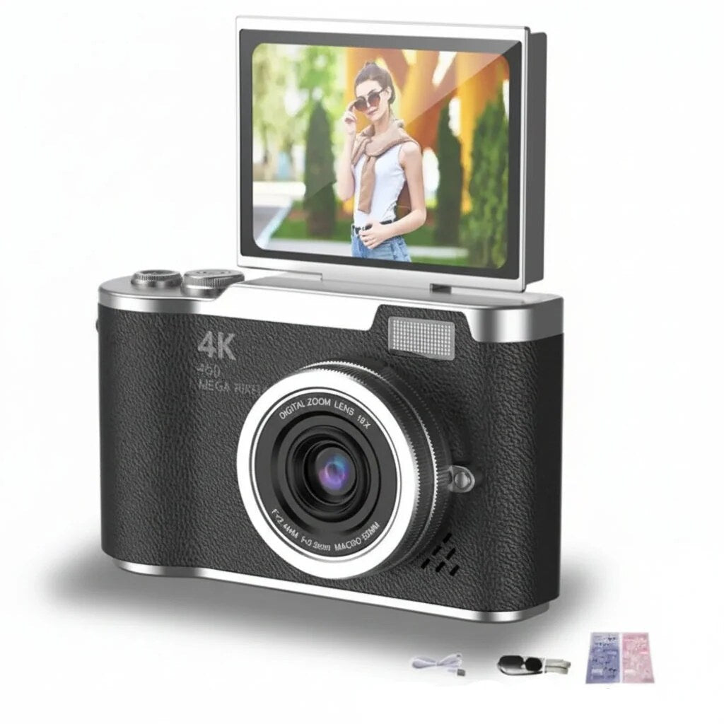 Compact Digital Camera – 4K video, flip screen, 48MP