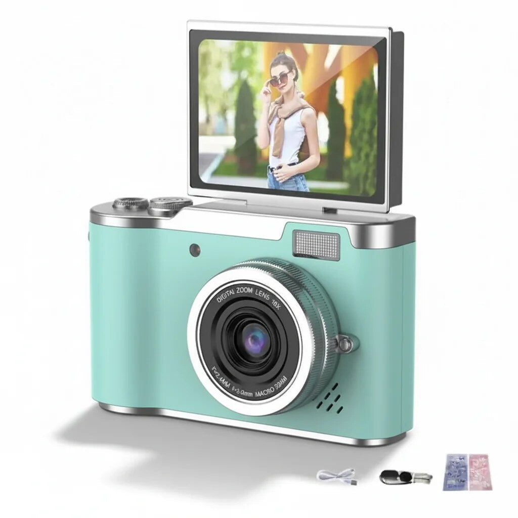 Compact Digital Camera – 4K video, flip screen, 48MP
