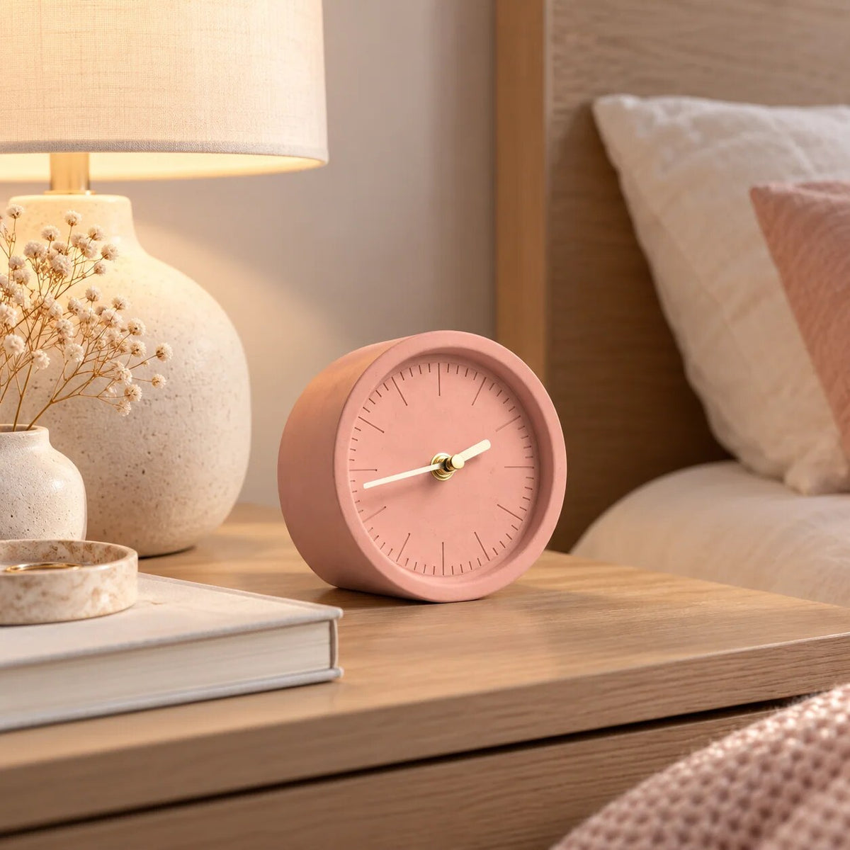 Concrete Desk Clock – minimalist design, lightweight, multiple colours
