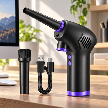 Cordless Air Duster – USB rechargeable, LED light, handheld
