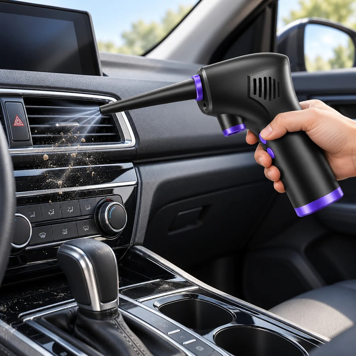 Cordless Air Duster – USB rechargeable, LED light, handheld