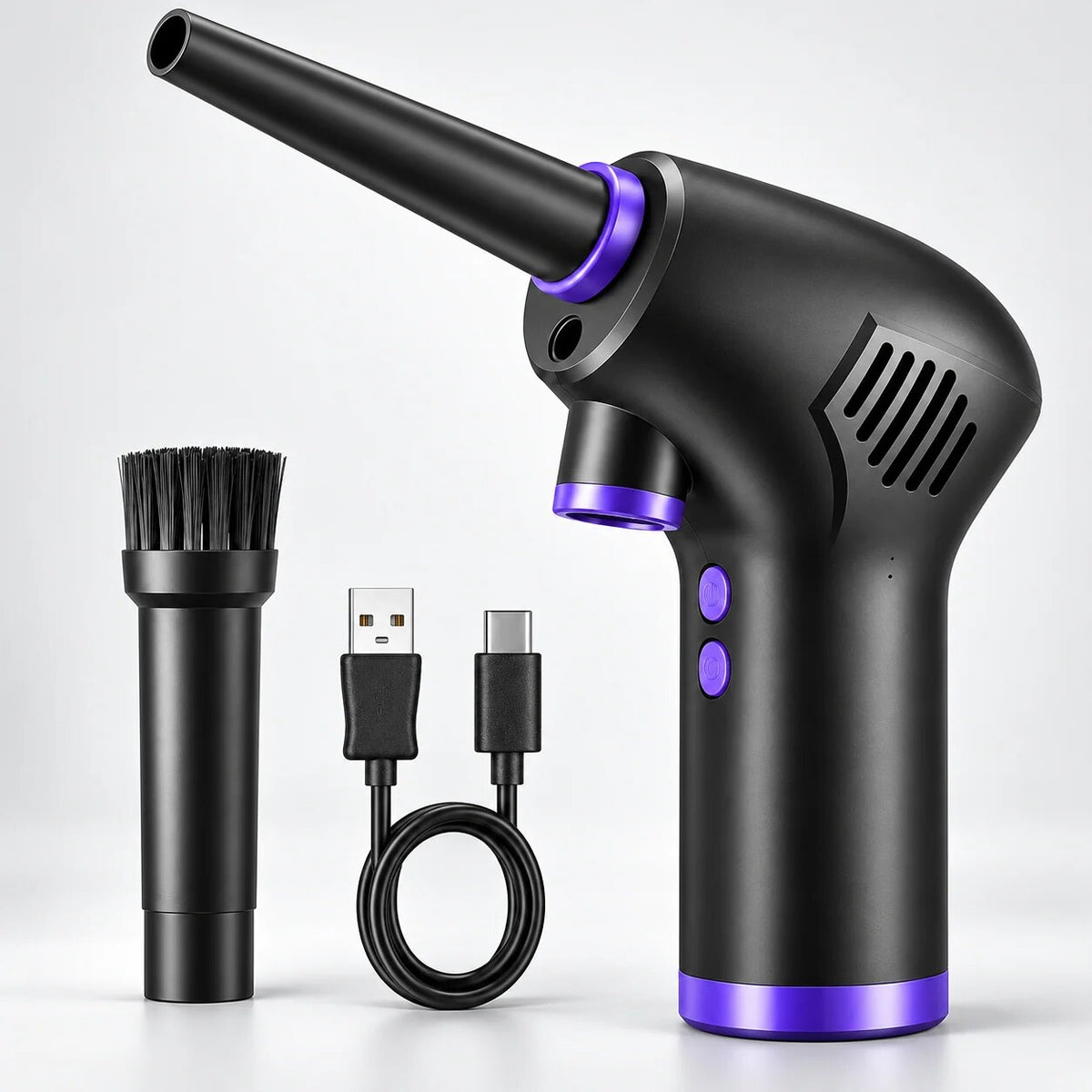 Cordless Air Duster – USB rechargeable, LED light, handheld