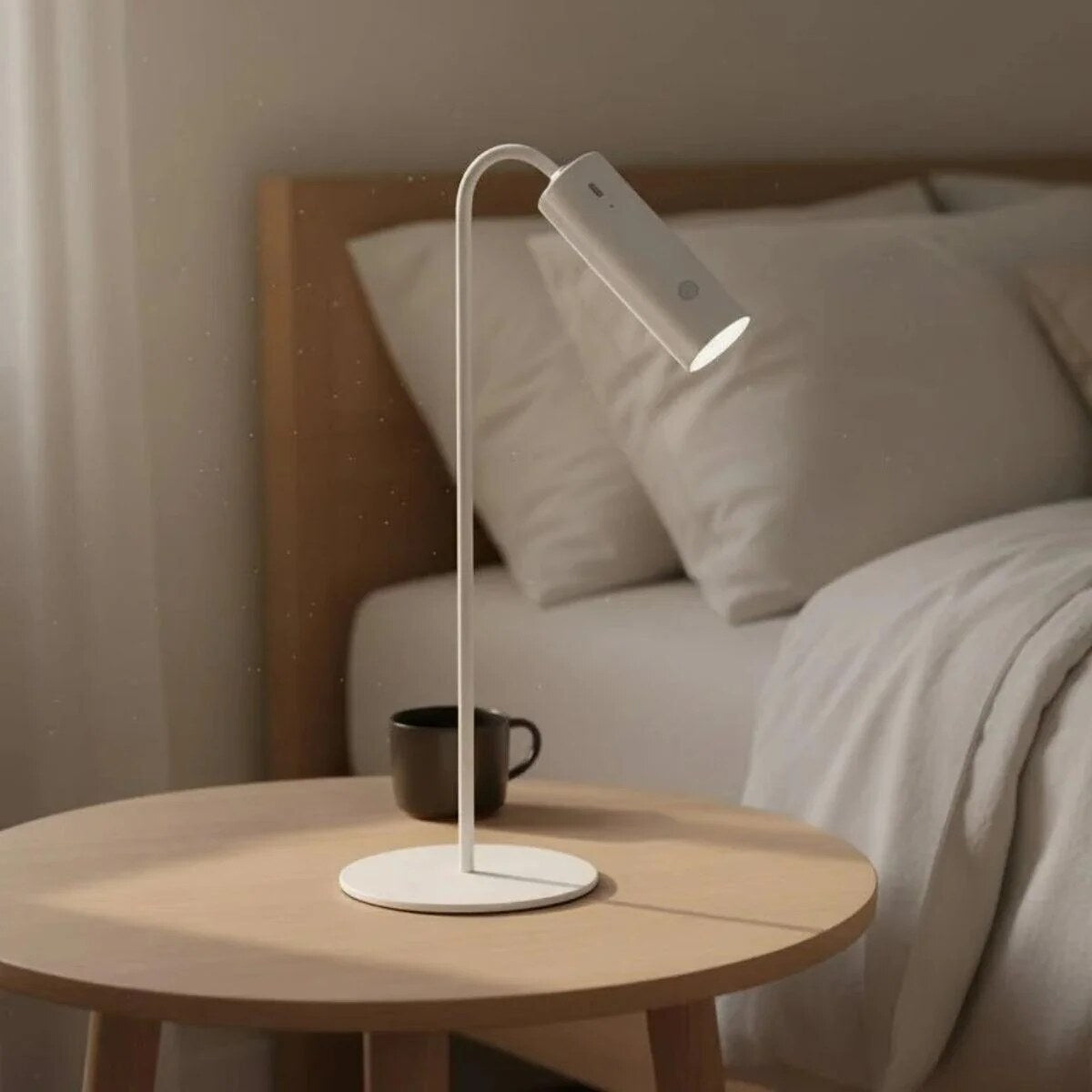 Cordless Table Lamp – adjustable head, warm LED, battery operated
