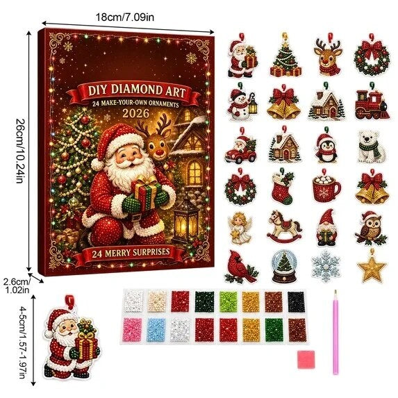 Diamond Painting Advent Calendar – 24 daily craft ornaments