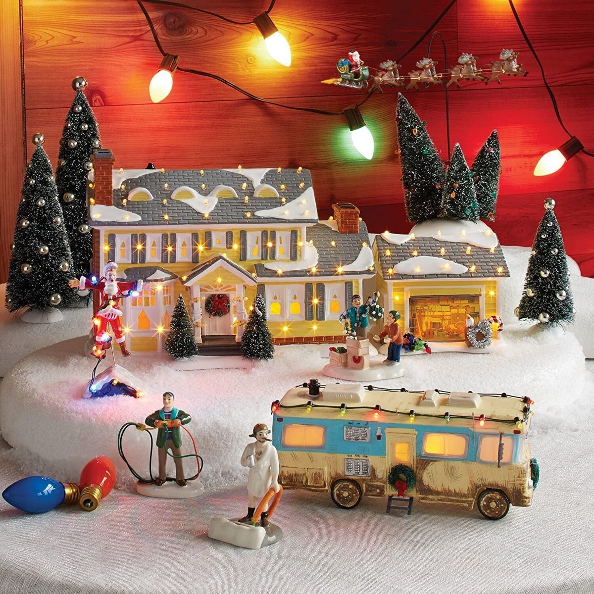 Festive Table Decoration – miniature resin houses, village set