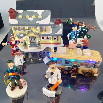 Festive Table Decoration – miniature resin houses, village set