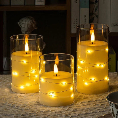 Flameless LED Candle in Glass
