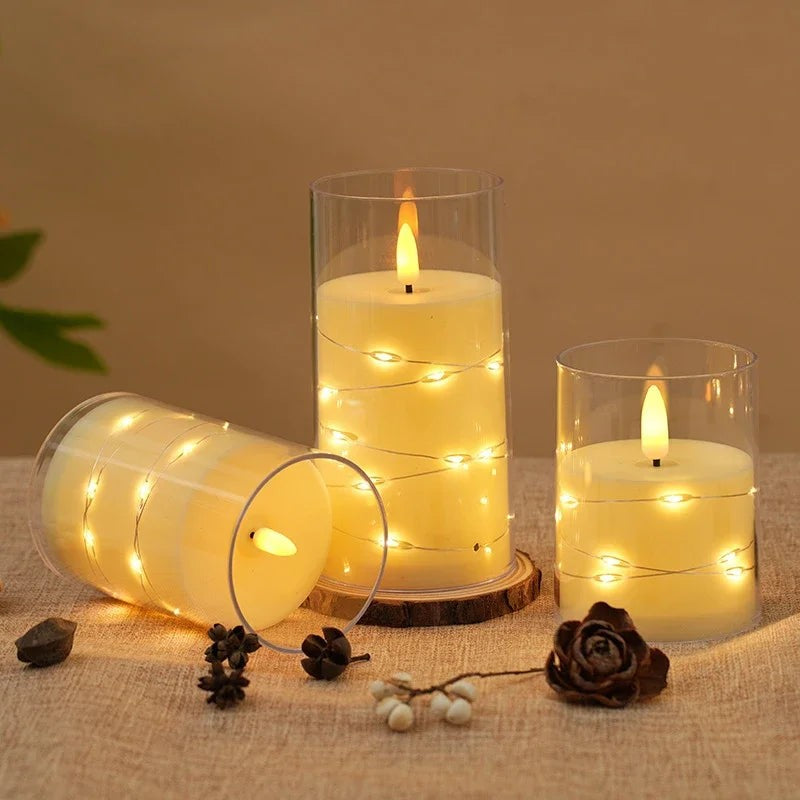 Flameless LED Candle in Glass