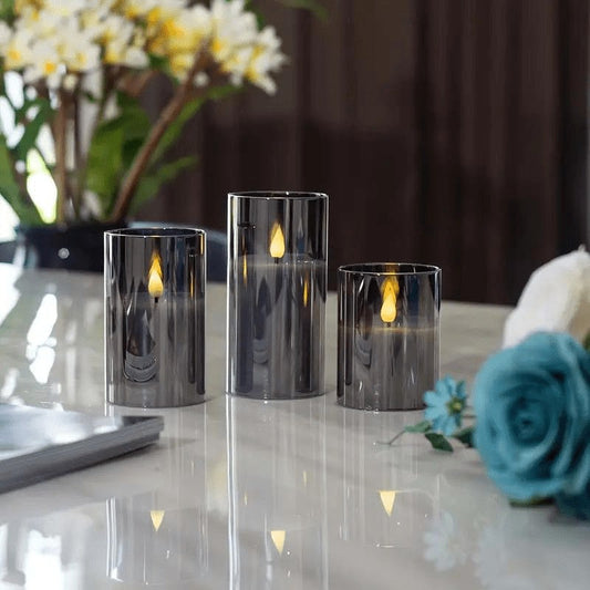 Flameless LED Candles in Glass
