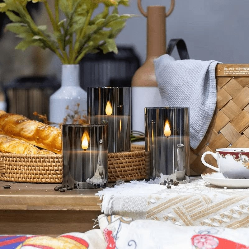 Flameless LED Candles in Glass