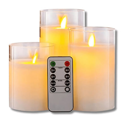 Flameless LED Candles in Glass
