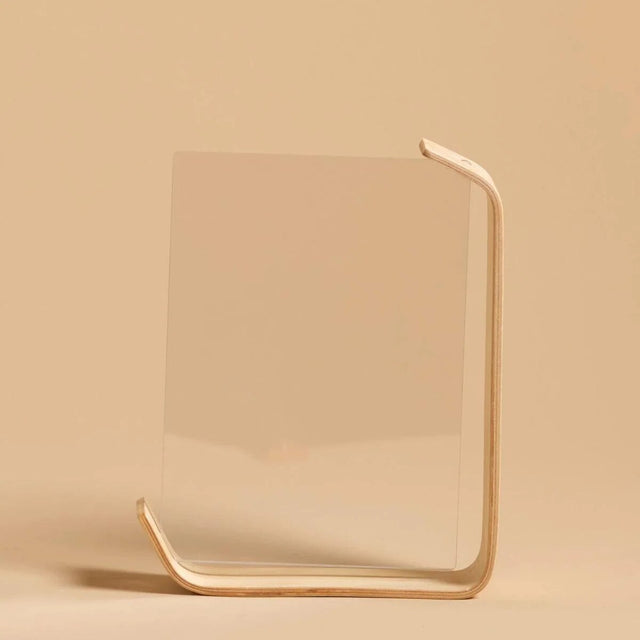 Floating Photo Frame – two-sided display, wood base