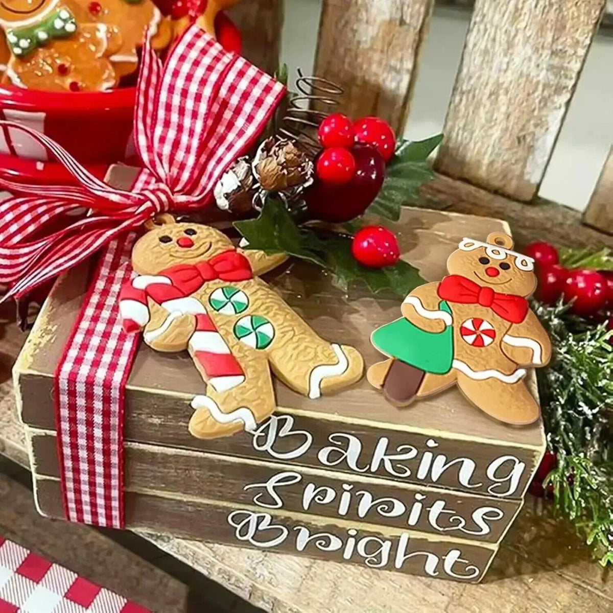 Gingerbread Ornaments – flexible plastic set of twelve
