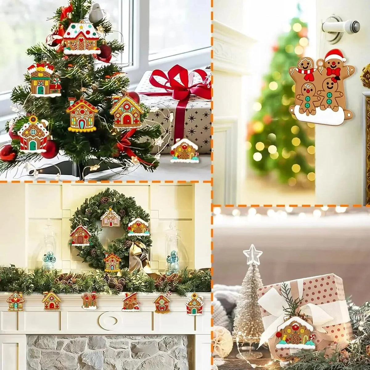 Gingerbread Ornaments – flexible plastic set of twelve