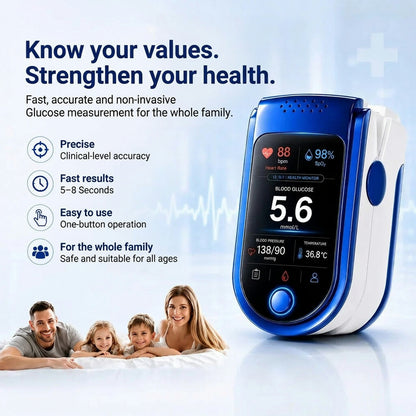 Health Monitoring Device – glucose tracking, wellness metrics display