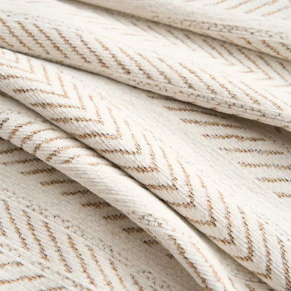 Herringbone Couch Cover – chenille fabric, tassel accents, washable