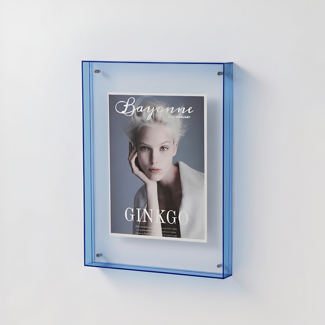 Acrylic Photo Frame – tinted colour, floating display, nine colours
