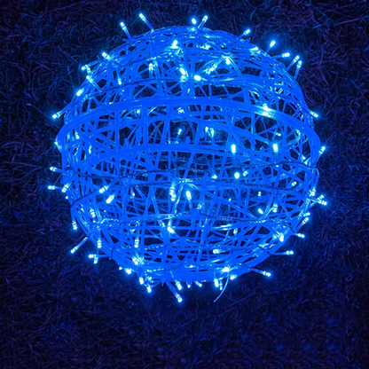 Blue hanging LED light ball