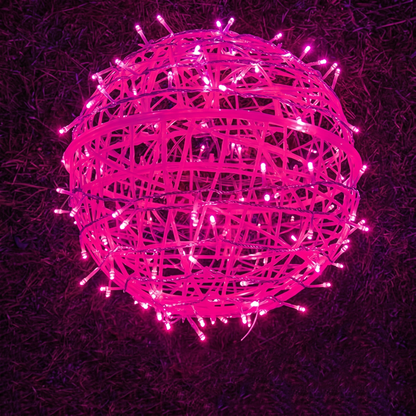 Pink hanging LED light ball