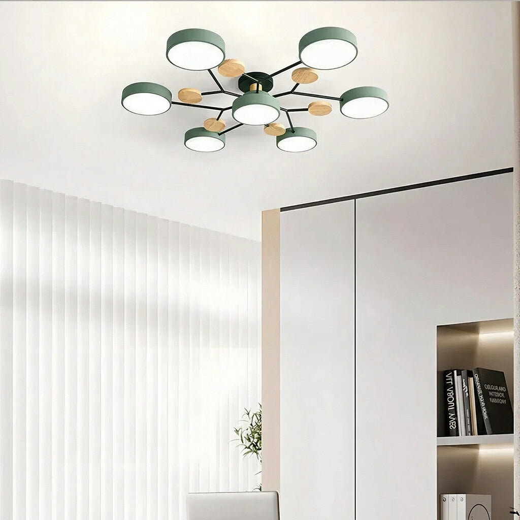 LED Ceiling Light – halo design, colour-adjustable, four to seven heads
